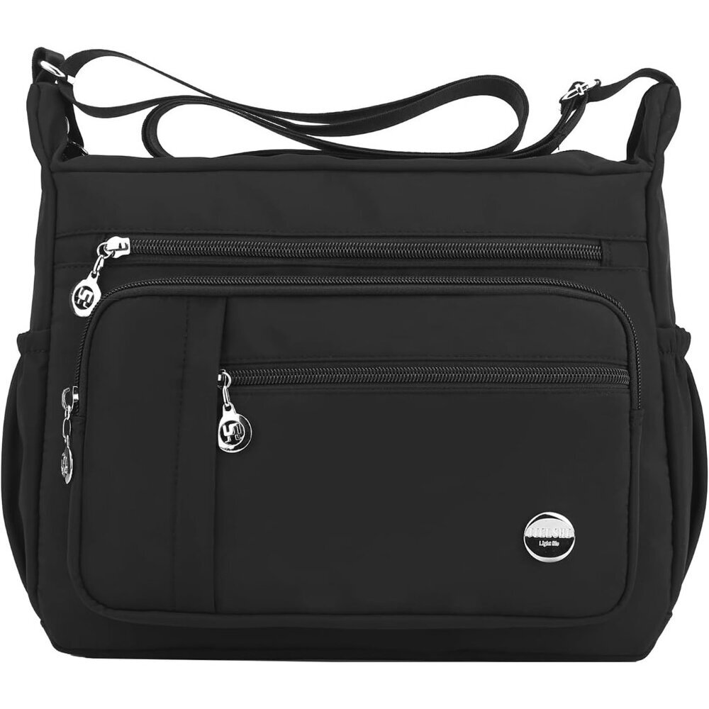Elegant Women's Nylon Handbag - Roomy Tote with Multiple Pockets and Adjustable